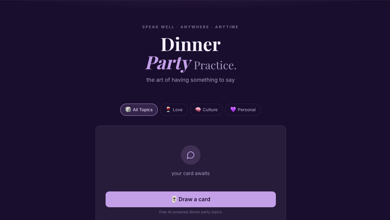 Dinner Party Practice